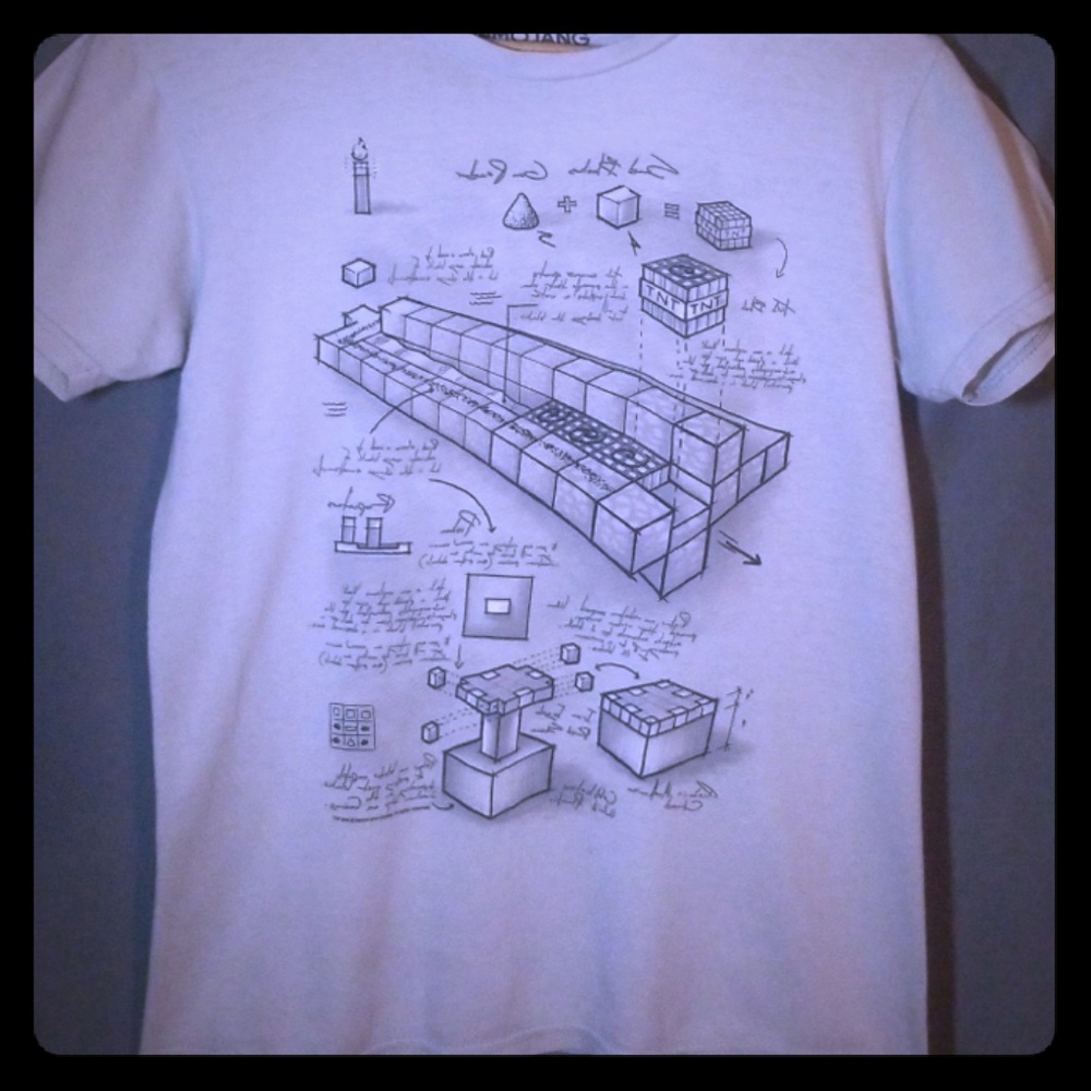 MoJoang Minecraft Gray T shirt XS or Youth 10/12